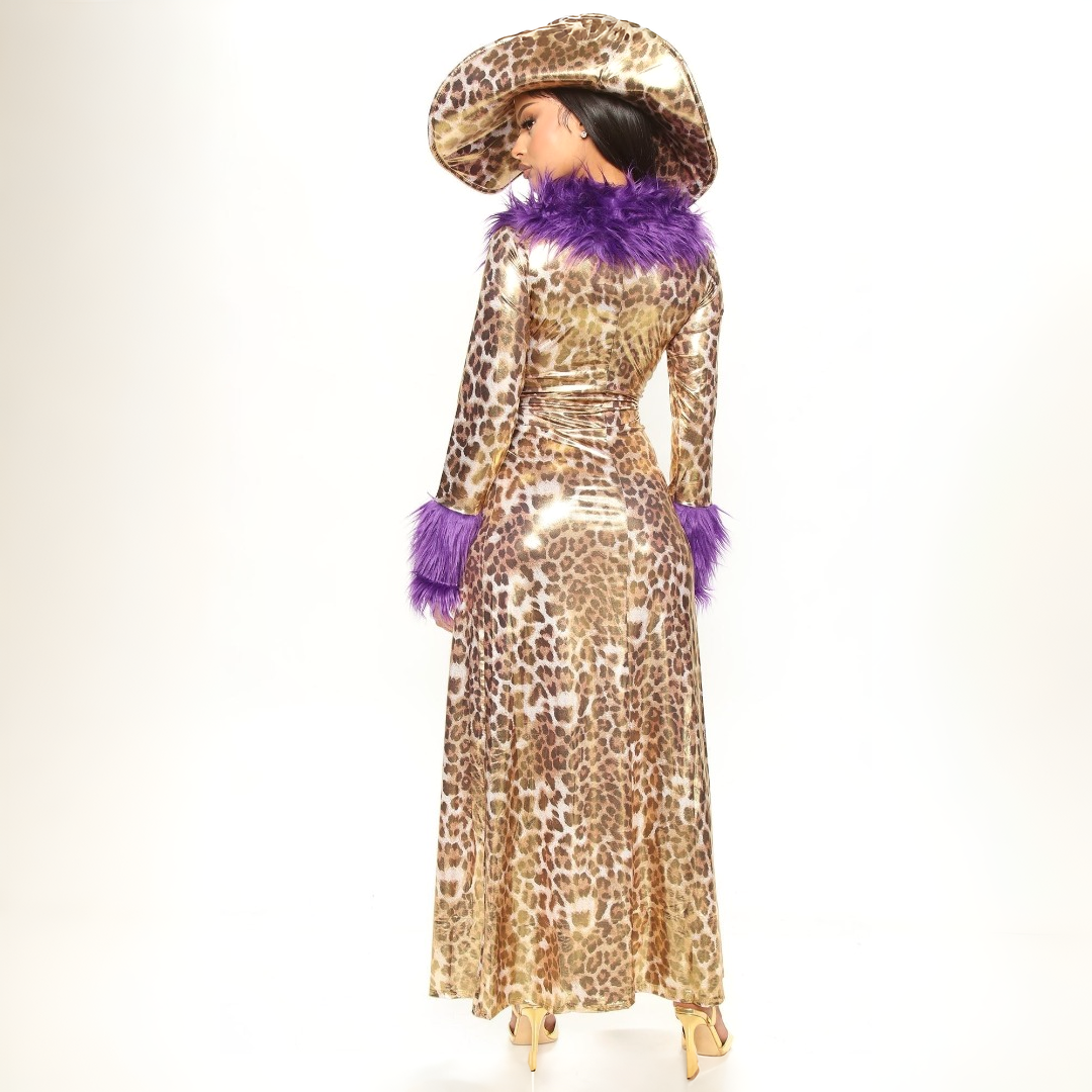 Cheetah Print Three Piece Set with Coat, Shorts and Bucket Hat