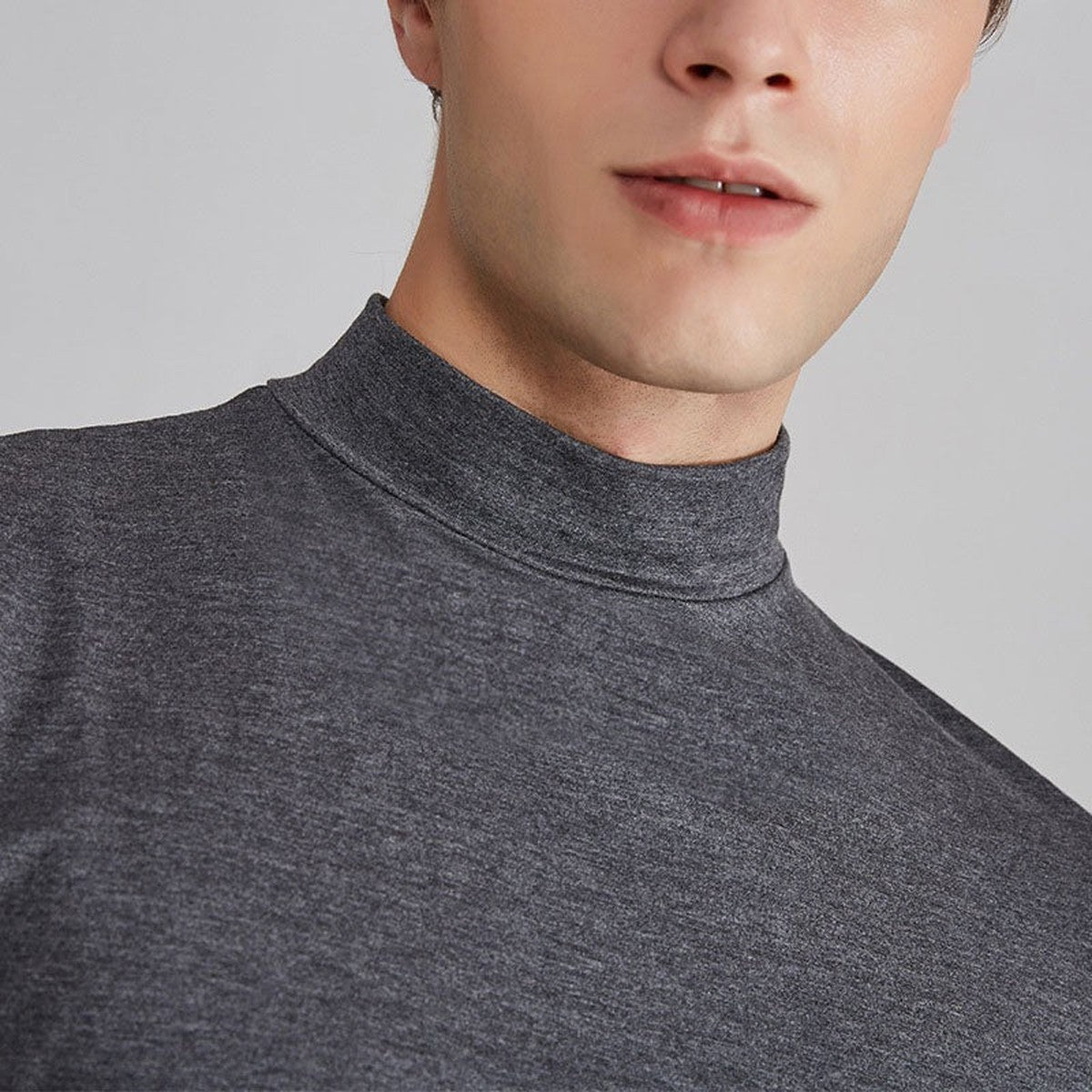 Men Short Sleeve Mock Neck T Shirt with Tailored Fit