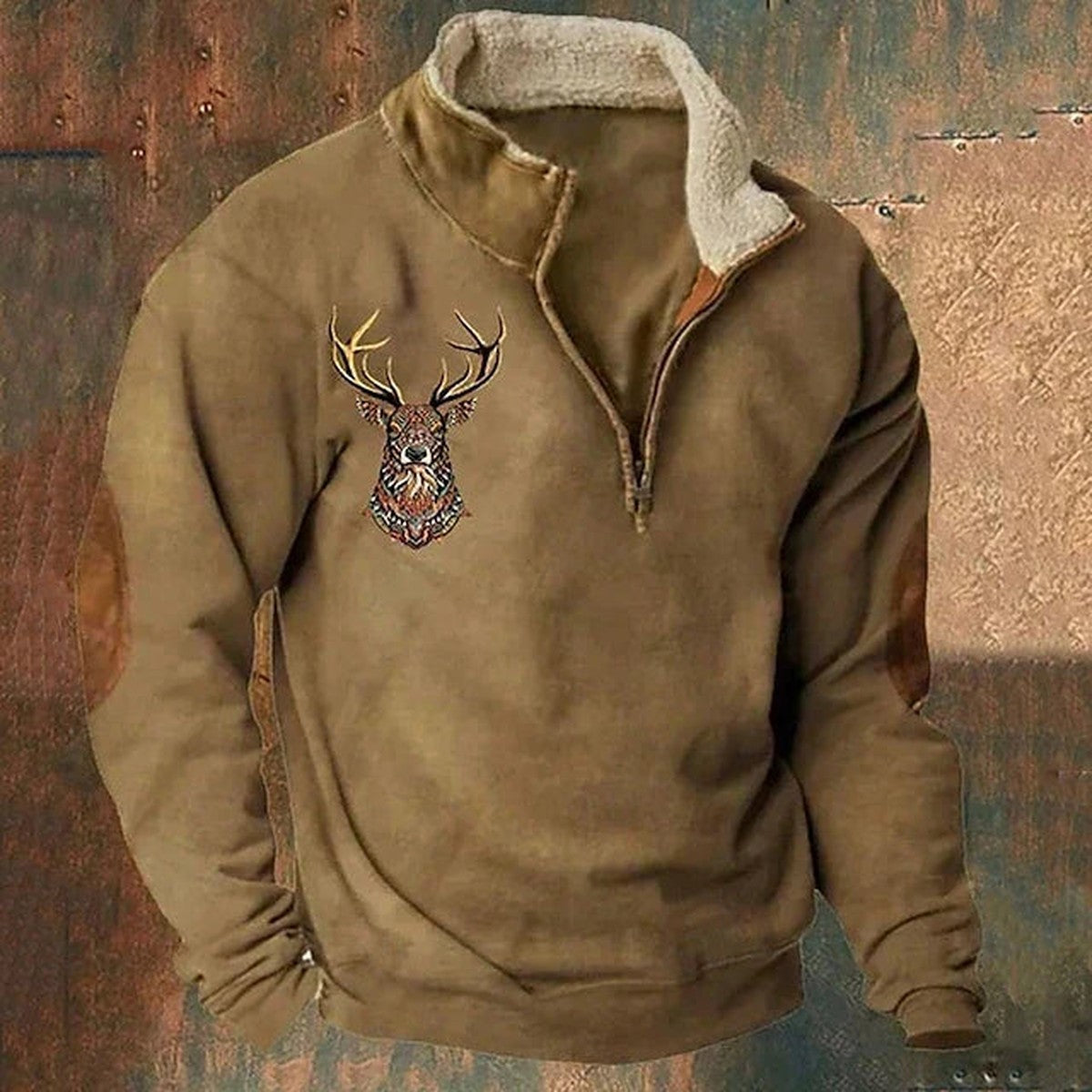 Men Plaid Zip Up Flannel Hoodie with Warm Fleece Lining