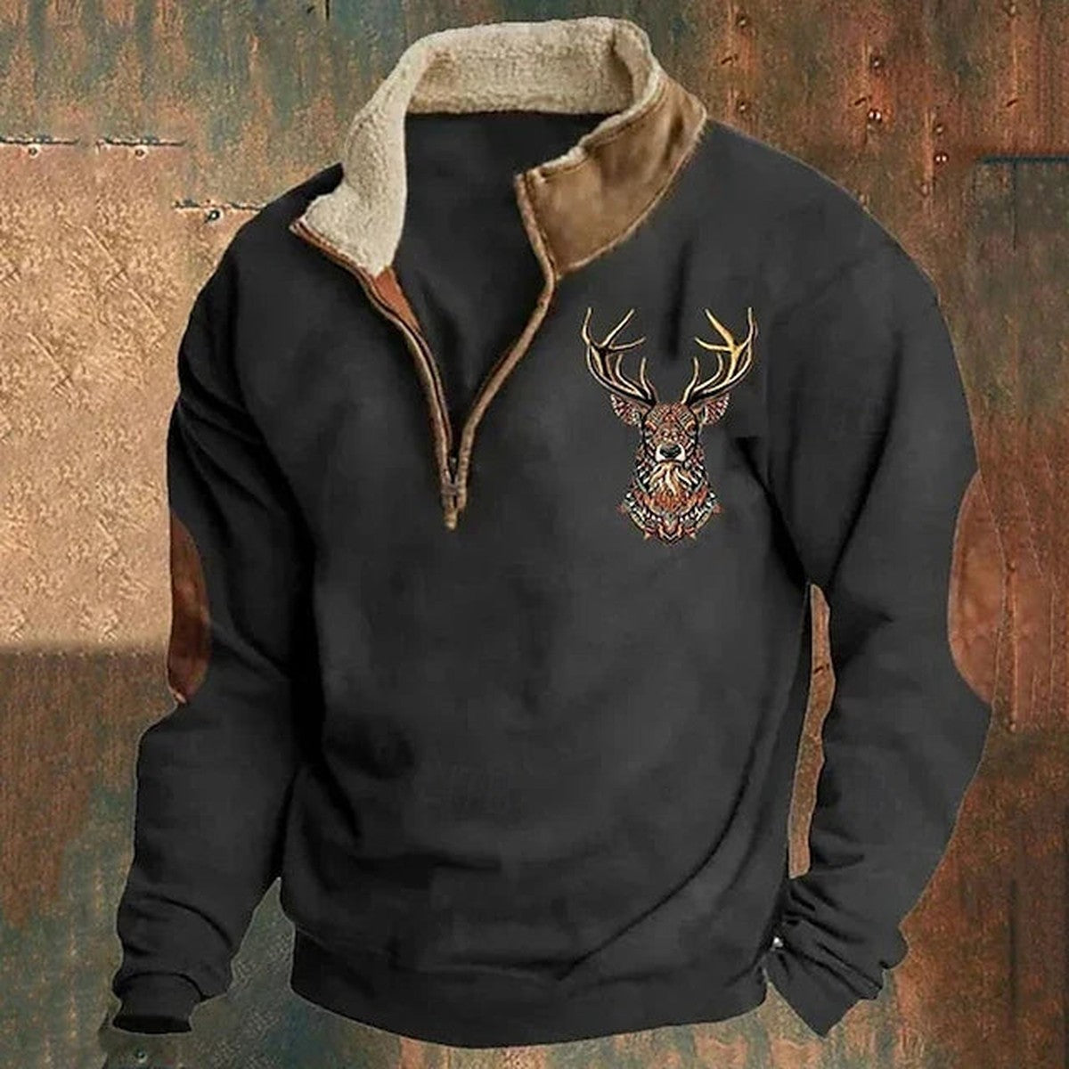 Men Plaid Zip Up Flannel Hoodie with Warm Fleece Lining