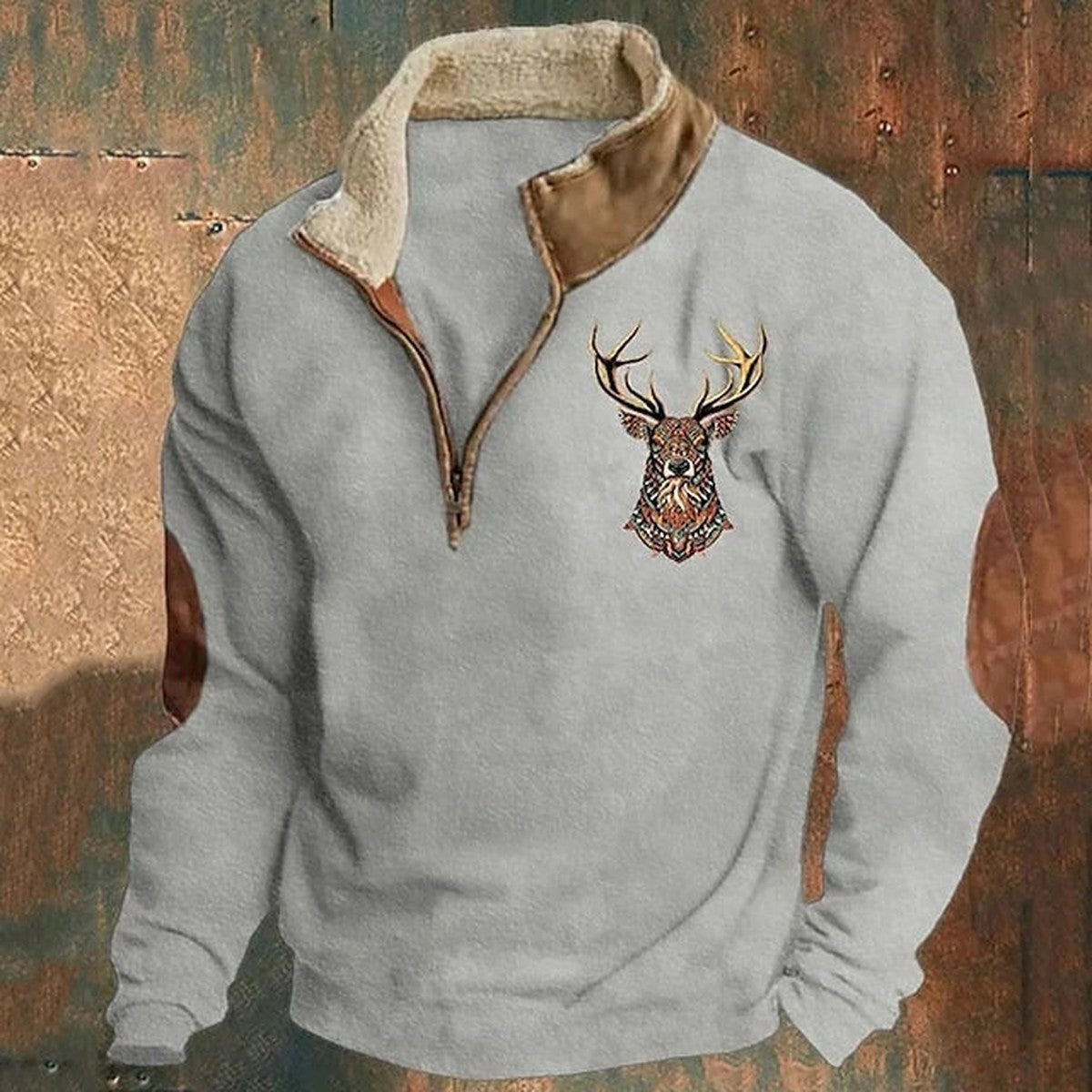 Men Plaid Zip Up Flannel Hoodie with Warm Fleece Lining