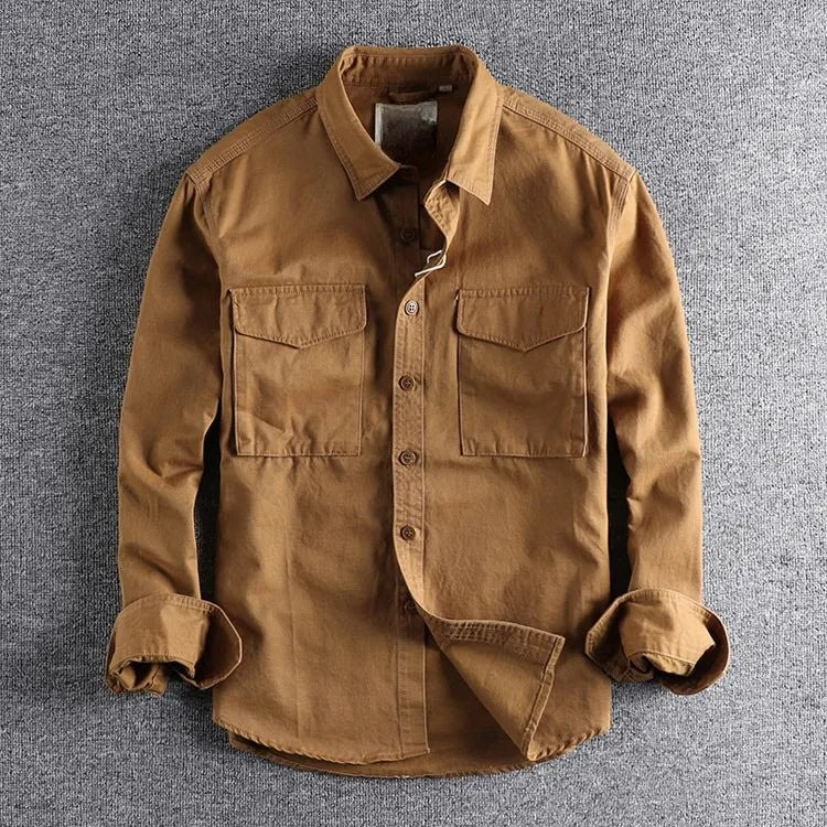 Utility Shirt with Breathable Fabric and Natural Drape, Machine Washable