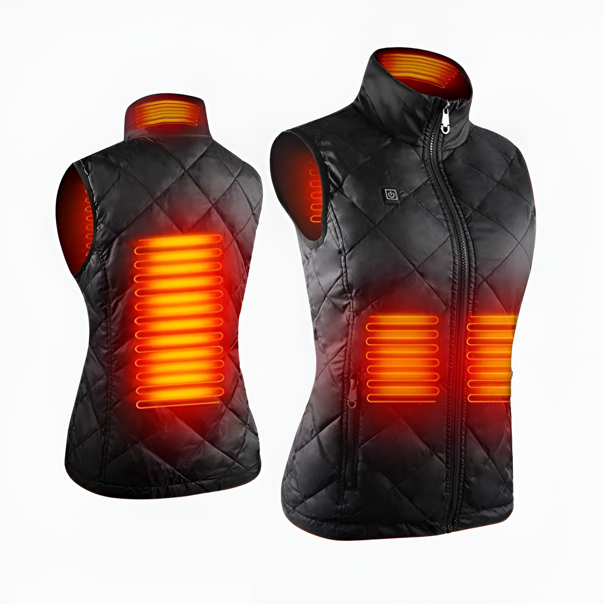 Womens Heated Vest with Dual Control and Four-Way Stretch, 9 Heating Zones