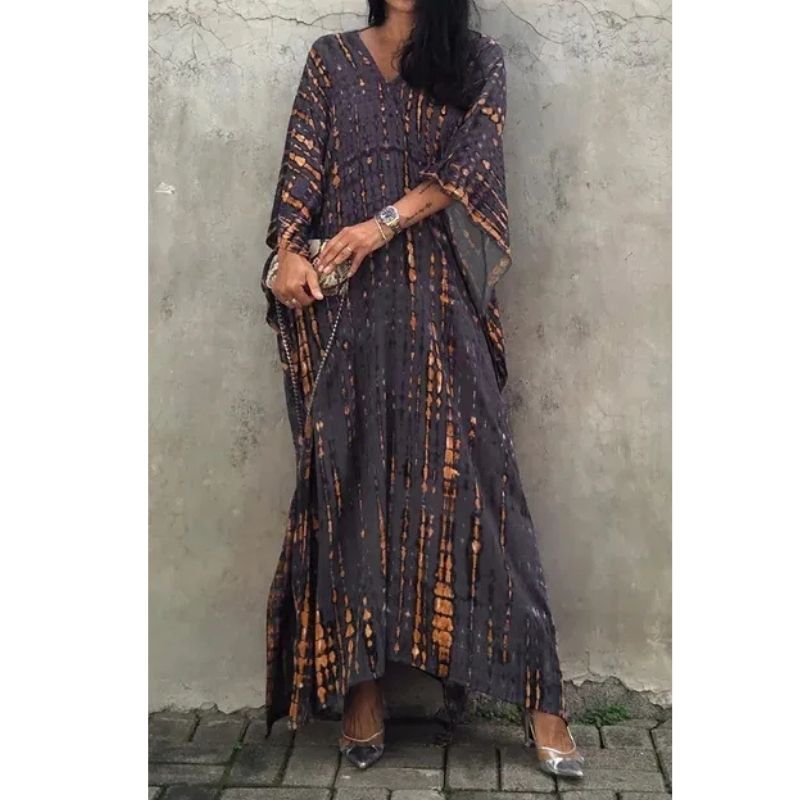 Tie Dye Maxi Dress with Relaxed Fit and Lightweight Breathable Fabric, Boho