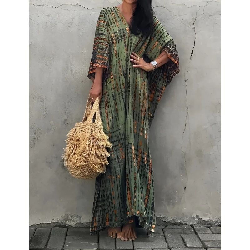 Tie Dye Maxi Dress with Relaxed Fit and Lightweight Breathable Fabric, Boho