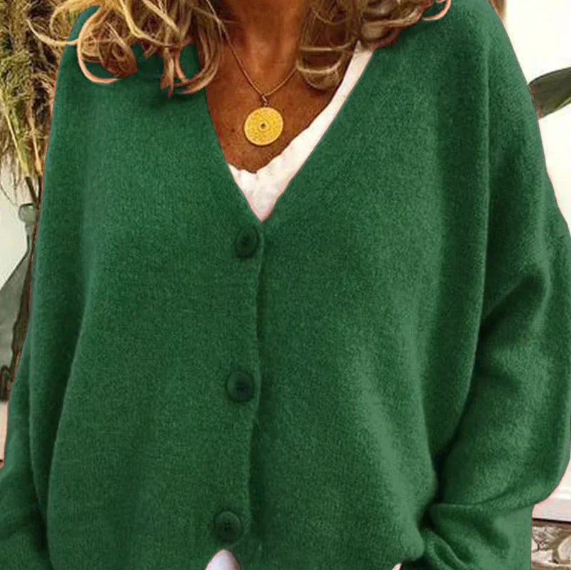 Womens V-Neck Cardigan with Button Front and Soft Knit Blend, Machine Washable