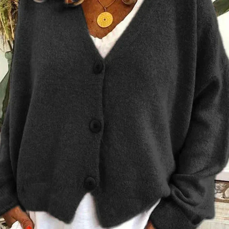 Womens V-Neck Cardigan with Button Front and Soft Knit Blend, Machine Washable