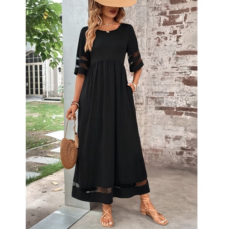 Tummy-Smoothing Dress with Flowing Fabric and Flattering Silhouette