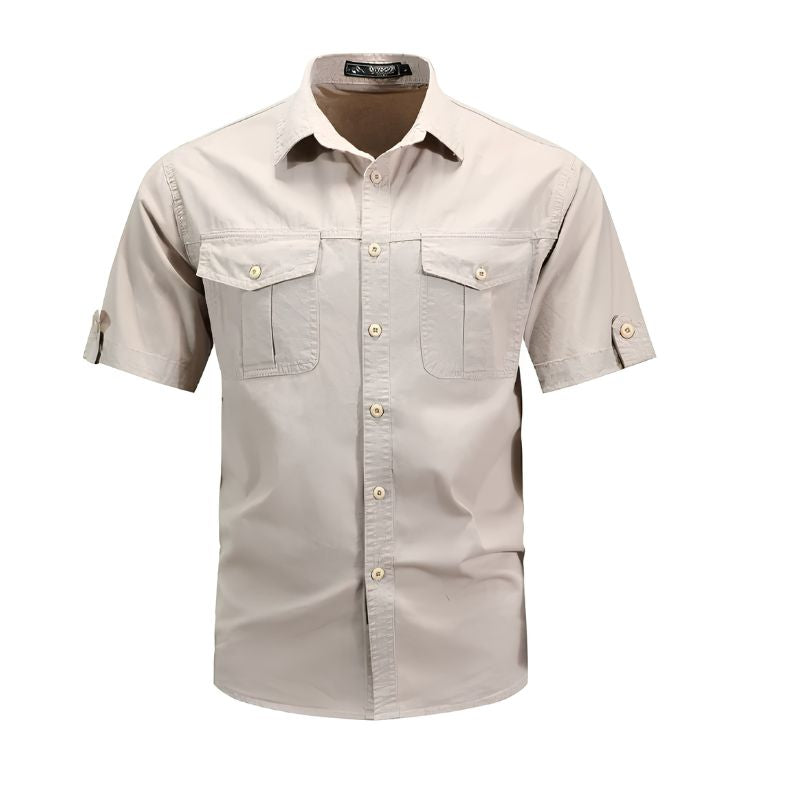 Cargo Shirt for Outdoor Activities with Ripstop Durability and Secure Pockets, Lightweight