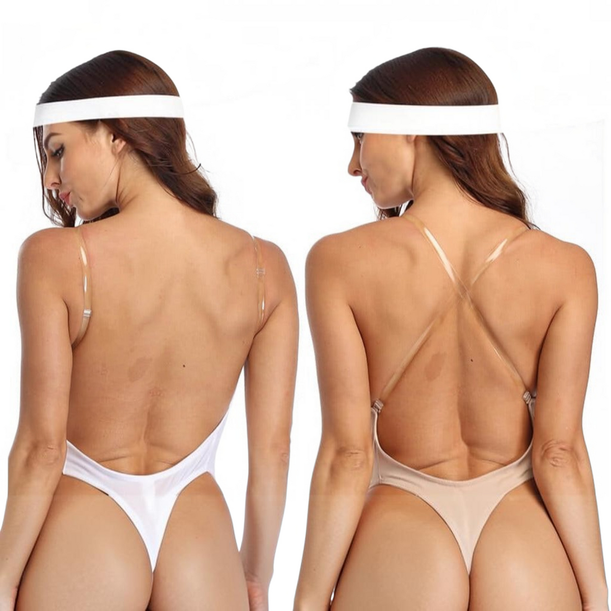Backless Body Shaper with Deep V Front and Adjustable Straps, Medium-Firm Control