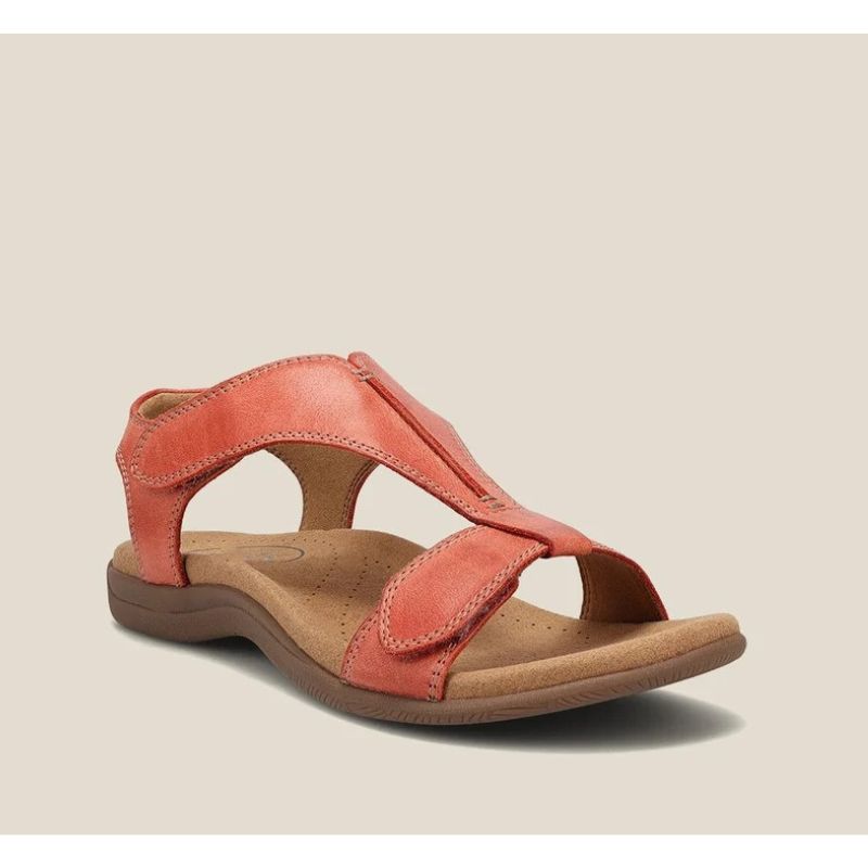 Orthopedic T-Strap Sandals with Memory Foam Footbed and Shock-Absorbing Sole