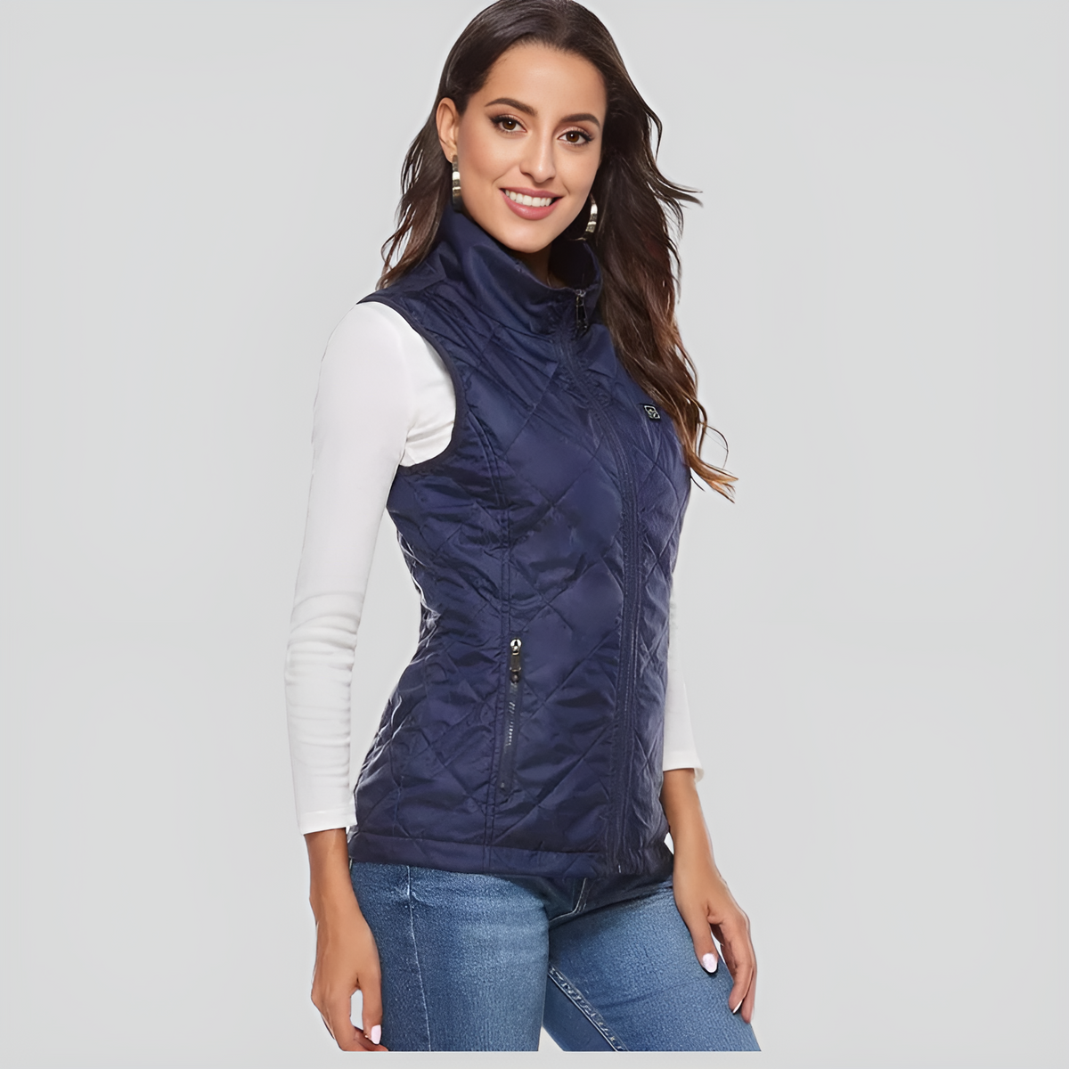 Womens Heated Vest with Dual Control and Four-Way Stretch, 9 Heating Zones