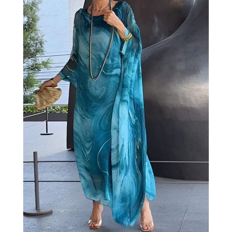 Flowing Dress with Flattering Drape and Tummy Coverage, Lightweight Fabric