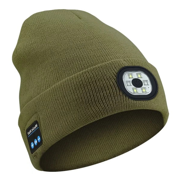 Rechargeable LED Beanie with Wireless Audio and Three Light Modes