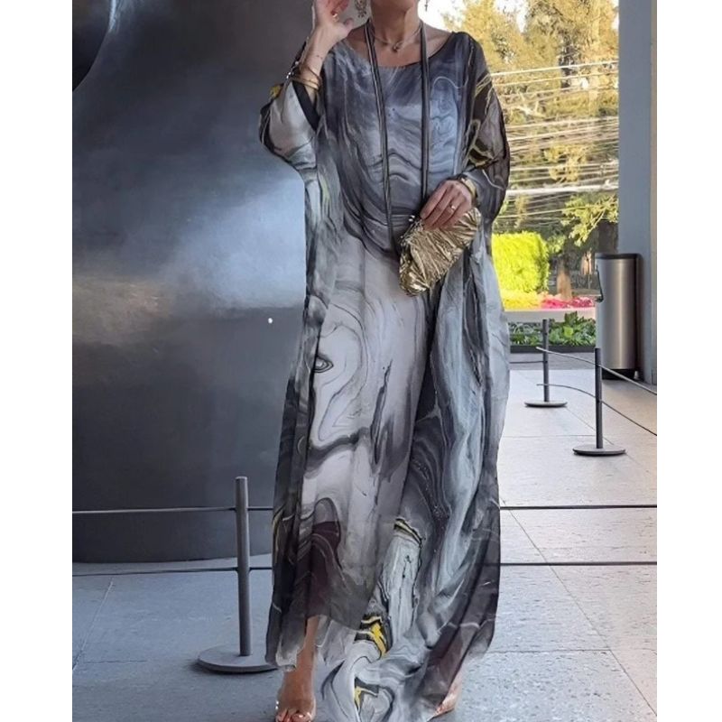 Flowing Dress with Flattering Drape and Tummy Coverage, Lightweight Fabric