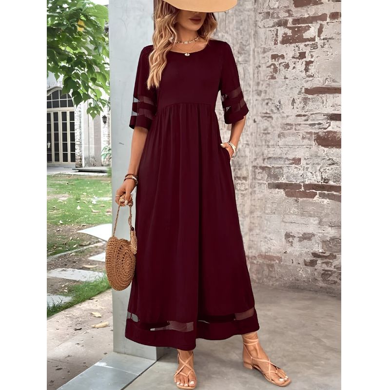 Tummy-Smoothing Dress with Flowing Fabric and Flattering Silhouette