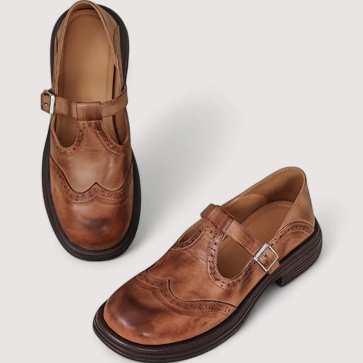 Orthopedic Mary Jane Shoes with Removable Supportive Insole and Adjustable Strap, Low Heel