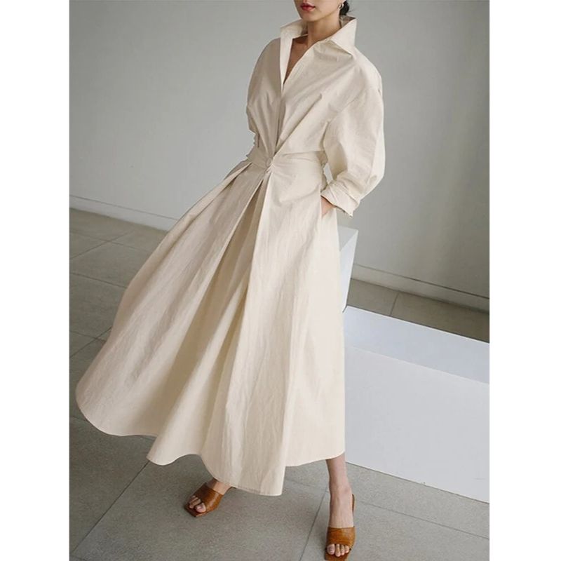 Lightweight Long Dress with Flowing Silhouette and Breathable Fabric