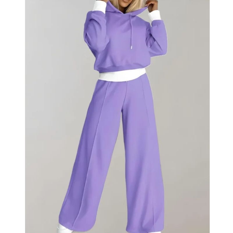 Womens Hoodie and Jogger Set with Drawstring Waist, Kangaroo Pocket