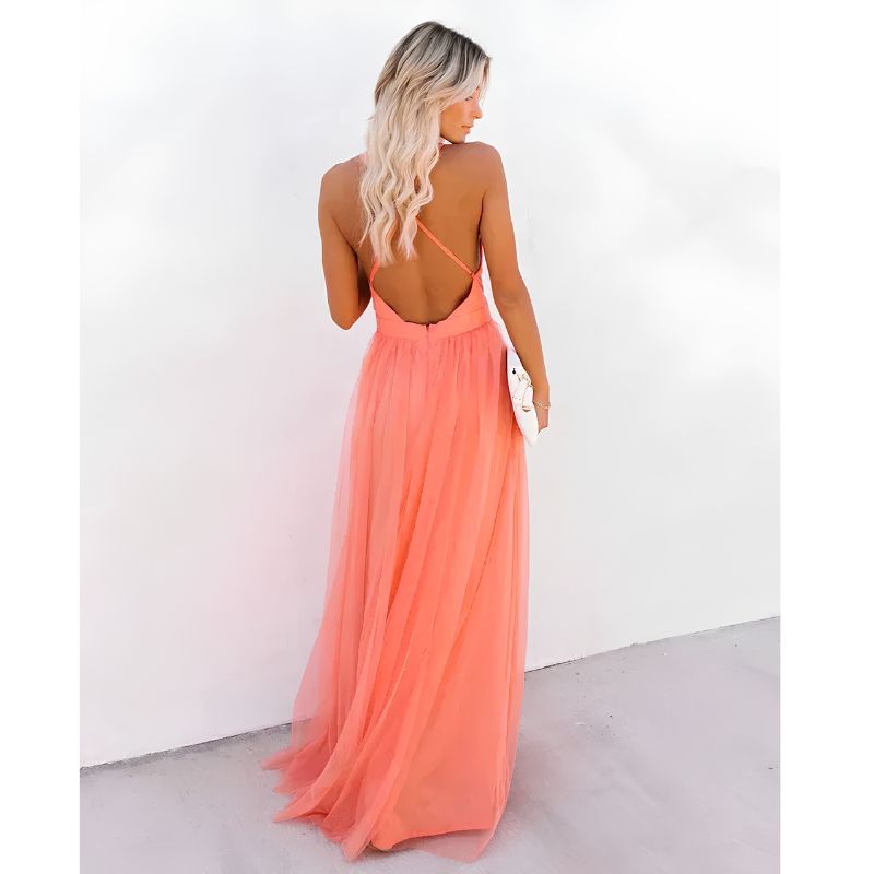 Womens Maxi Dress with Flowing Silhouette and Lightweight Fabric