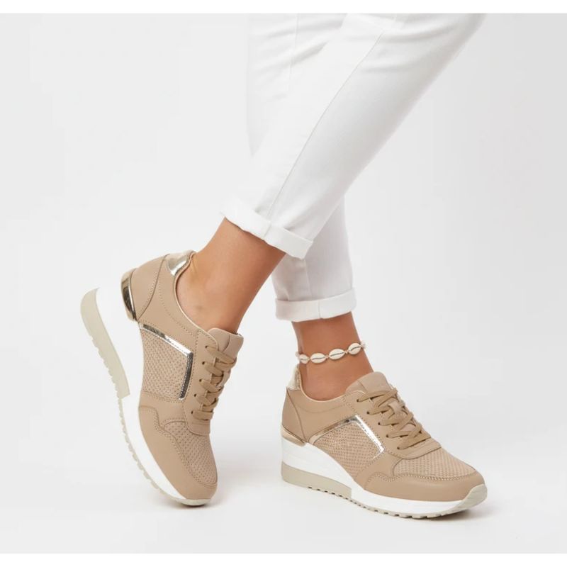 Platform Sneakers for Women with Breathable Mesh and Arch Support