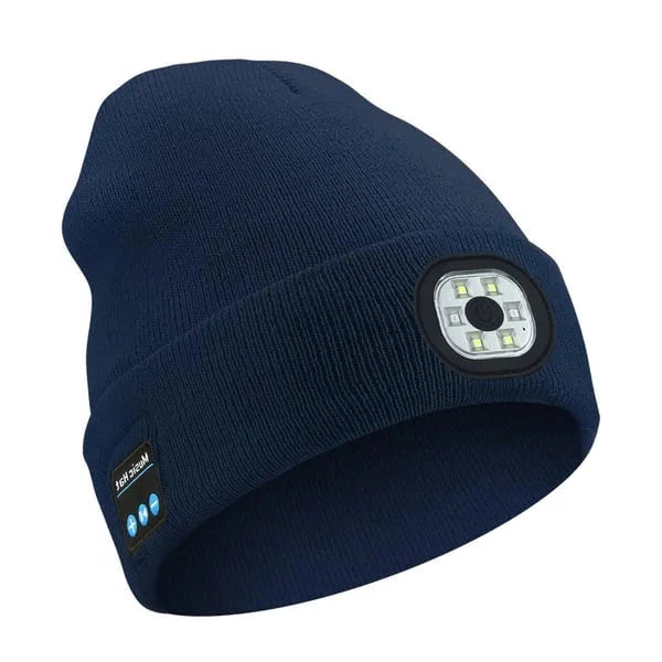 Rechargeable LED Beanie with Wireless Audio and Three Light Modes