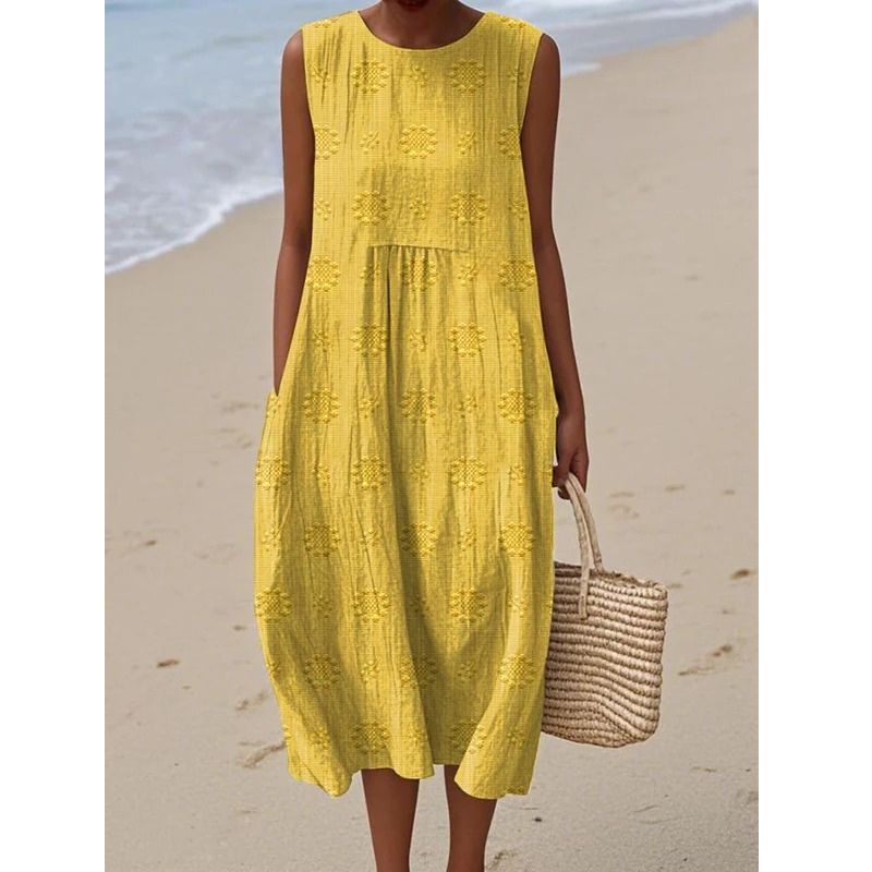 Womens Sleeveless Dress with Functional Pockets and Breathable Fabric