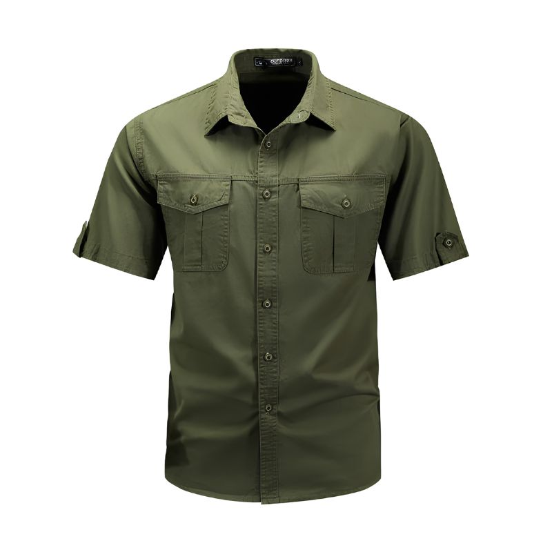 Cargo Shirt for Outdoor Activities with Ripstop Durability and Secure Pockets, Lightweight