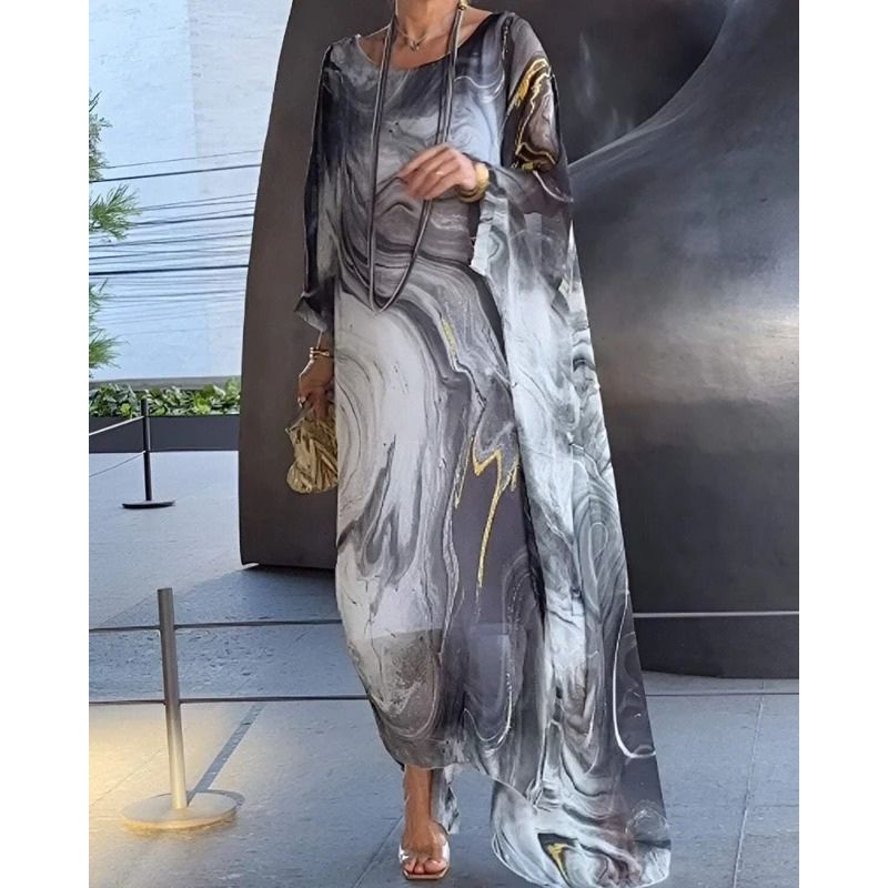 Flowing Dress with Flattering Drape and Tummy Coverage, Lightweight Fabric