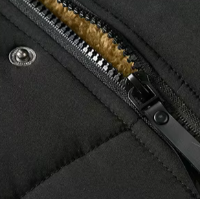 Mens Fur-Lined Winter Jacket with Detachable Hood and Weather-Resistant Shell