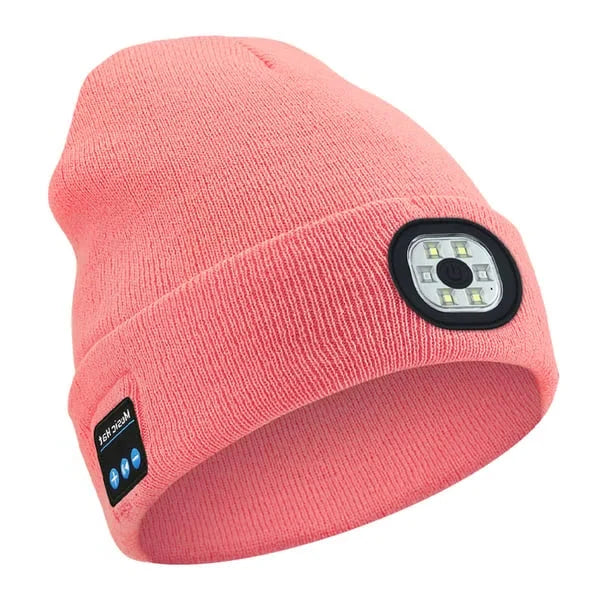 Rechargeable LED Beanie with Wireless Audio and Three Light Modes