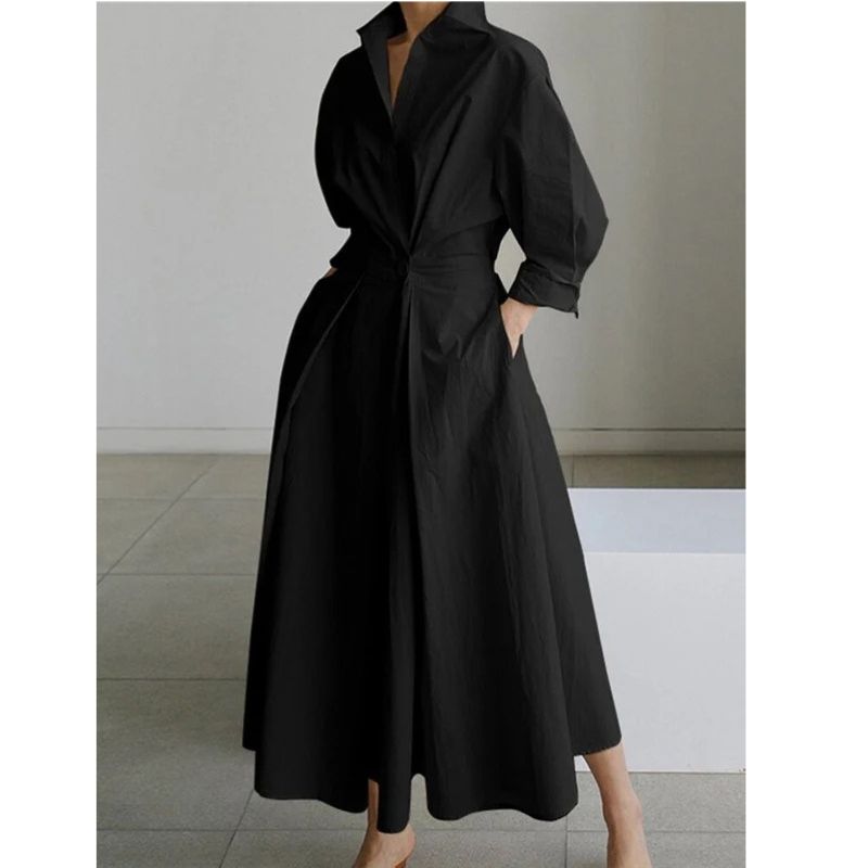 Lightweight Long Dress with Flowing Silhouette and Breathable Fabric