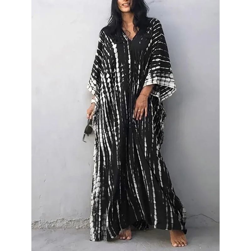 Tie Dye Maxi Dress with Relaxed Fit and Lightweight Breathable Fabric, Boho
