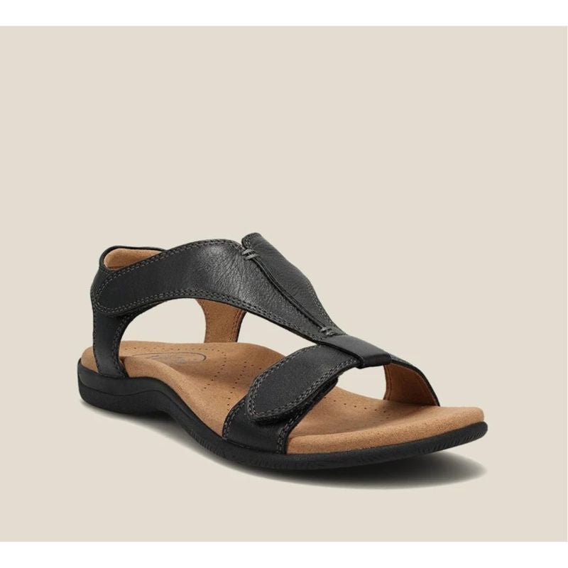 Orthopedic T-Strap Sandals with Memory Foam Footbed and Shock-Absorbing Sole