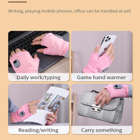 Heated Fingerless Gloves with Three Temperature Settings and USB Type C Charging