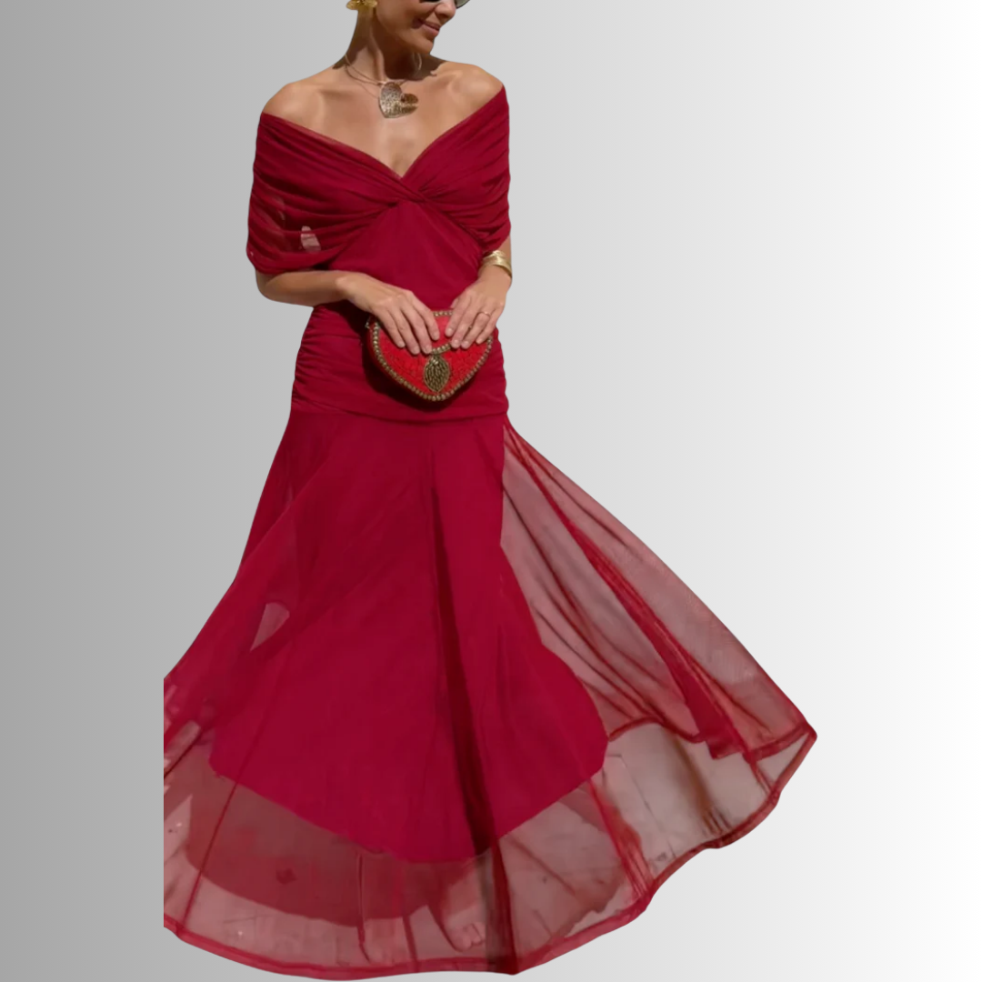 Maxi Dress with Bias-Inspired Panels and Soft Waist Shaping, Full-Length Lightweight Fabric