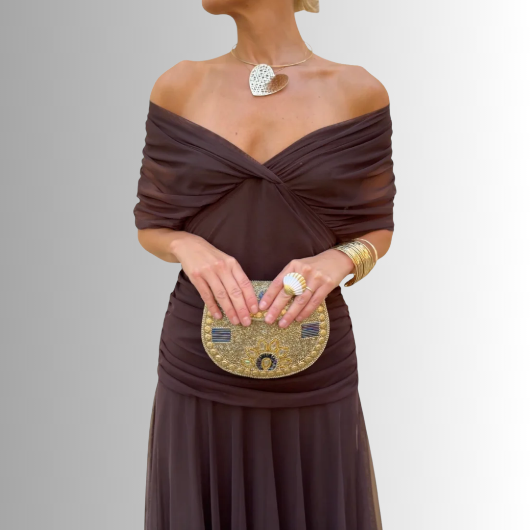 Maxi Dress with Bias-Inspired Panels and Soft Waist Shaping, Full-Length Lightweight Fabric