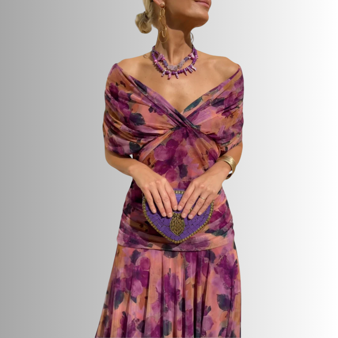 Maxi Dress with Bias-Inspired Panels and Soft Waist Shaping, Full-Length Lightweight Fabric