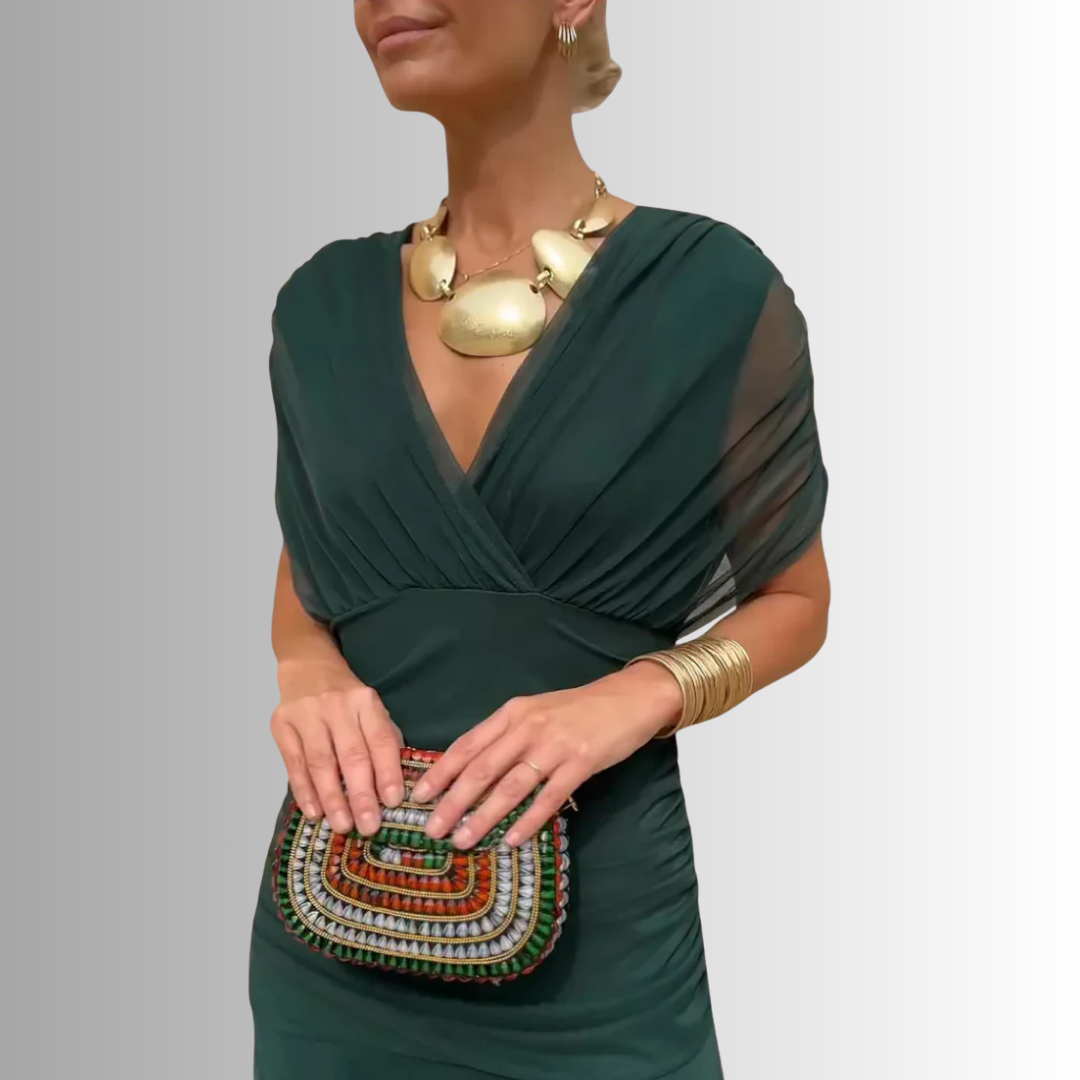 Maxi Dress with Bias-Inspired Panels and Soft Waist Shaping, Full-Length Lightweight Fabric