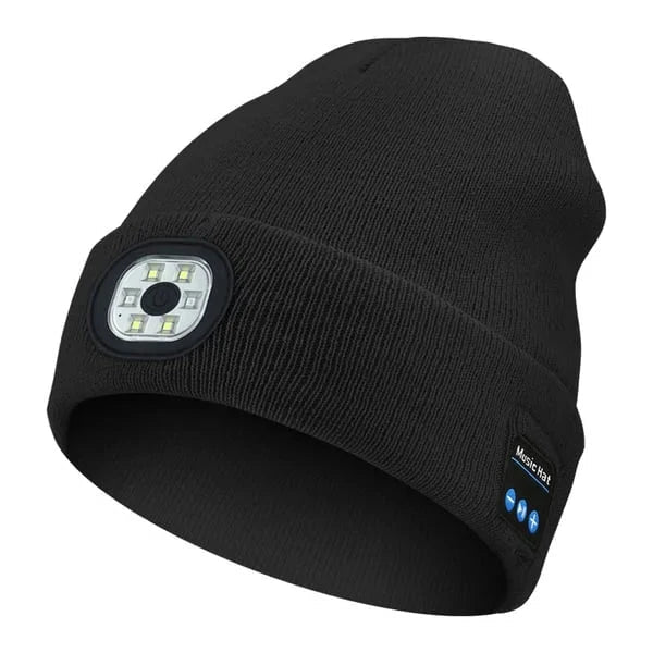 Rechargeable LED Beanie with Wireless Audio and Three Light Modes