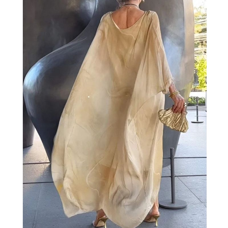 Flowing Dress with Flattering Drape and Tummy Coverage, Lightweight Fabric
