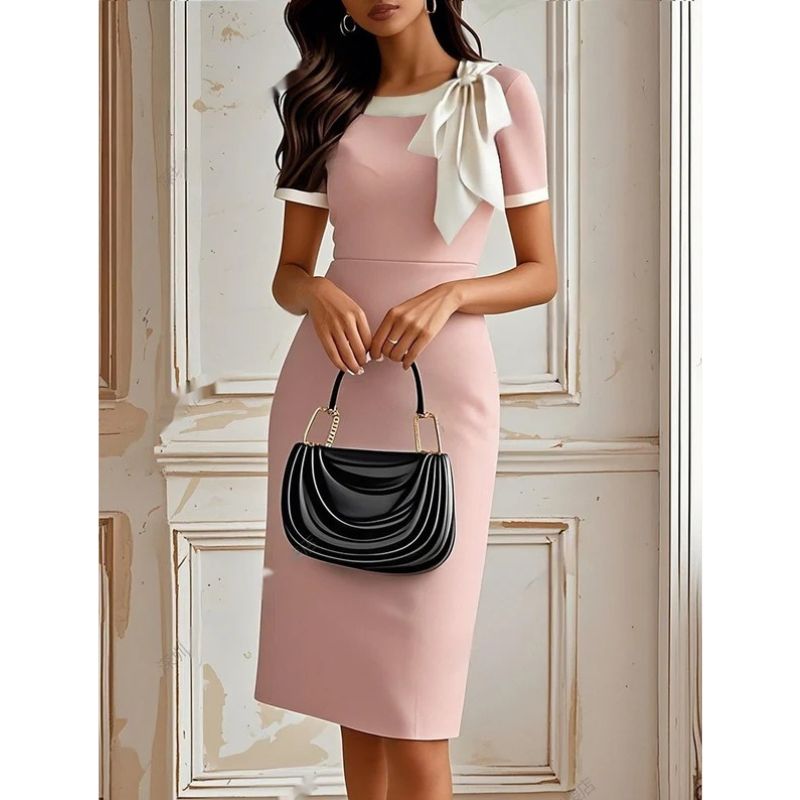 Short Sleeve Formal Dress Bodice and Natural Drape for Women