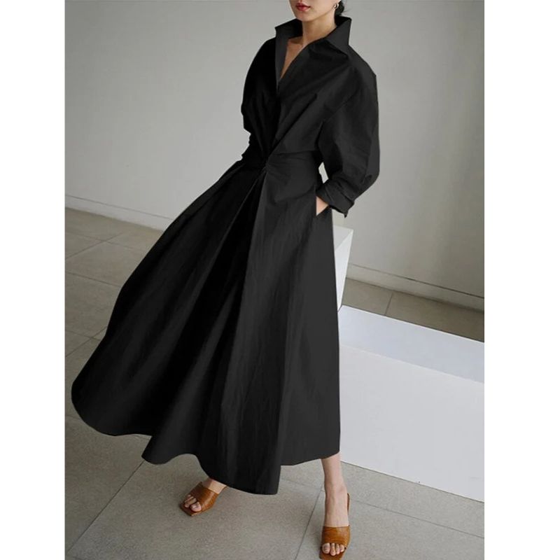 Lightweight Long Dress with Flowing Silhouette and Breathable Fabric