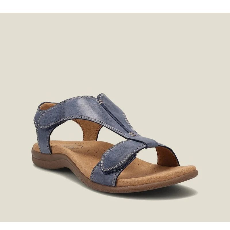 Orthopedic T-Strap Sandals with Memory Foam Footbed and Shock-Absorbing Sole