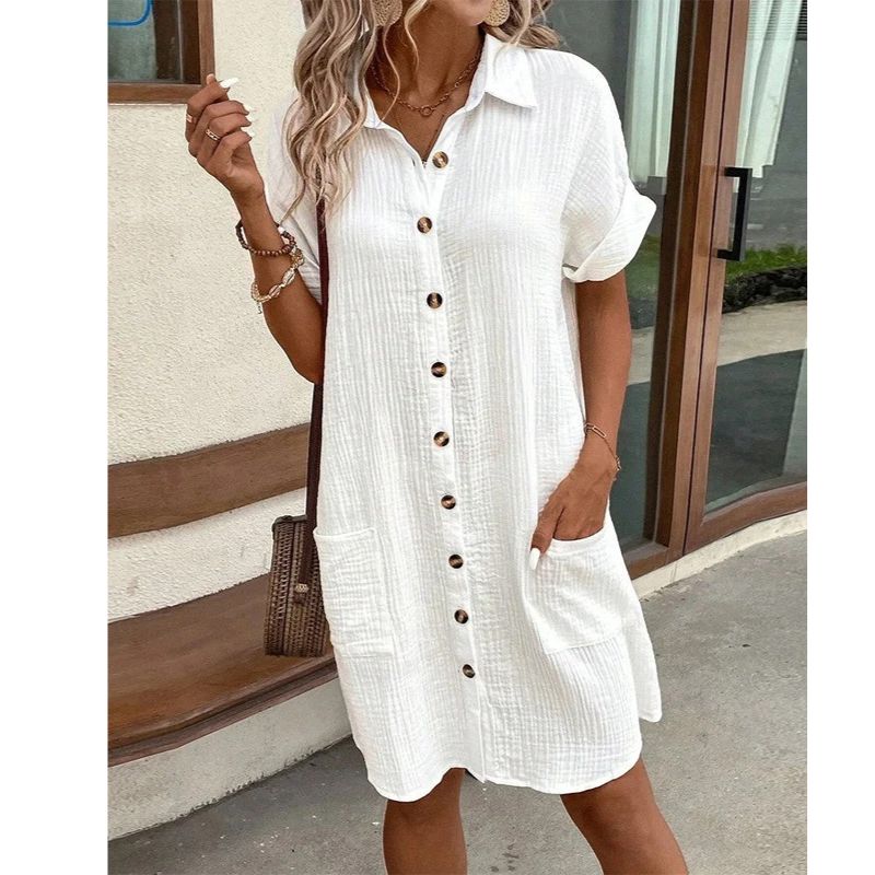 Breathable Lightweight Dress with Relaxed Drape and Wrinkle-Resistant Fabric