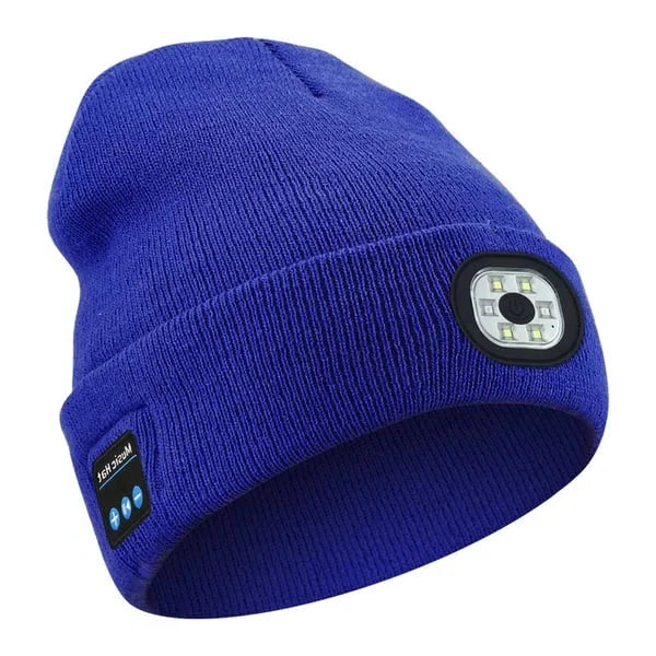 Rechargeable LED Beanie with Wireless Audio and Three Light Modes