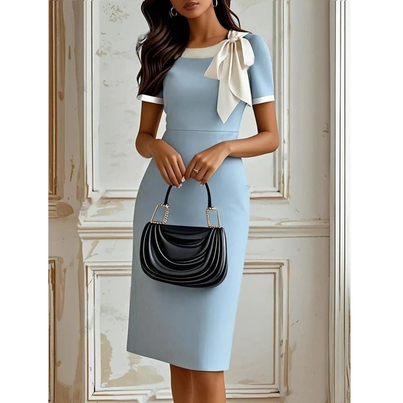 Short Sleeve Formal Dress Bodice and Natural Drape for Women