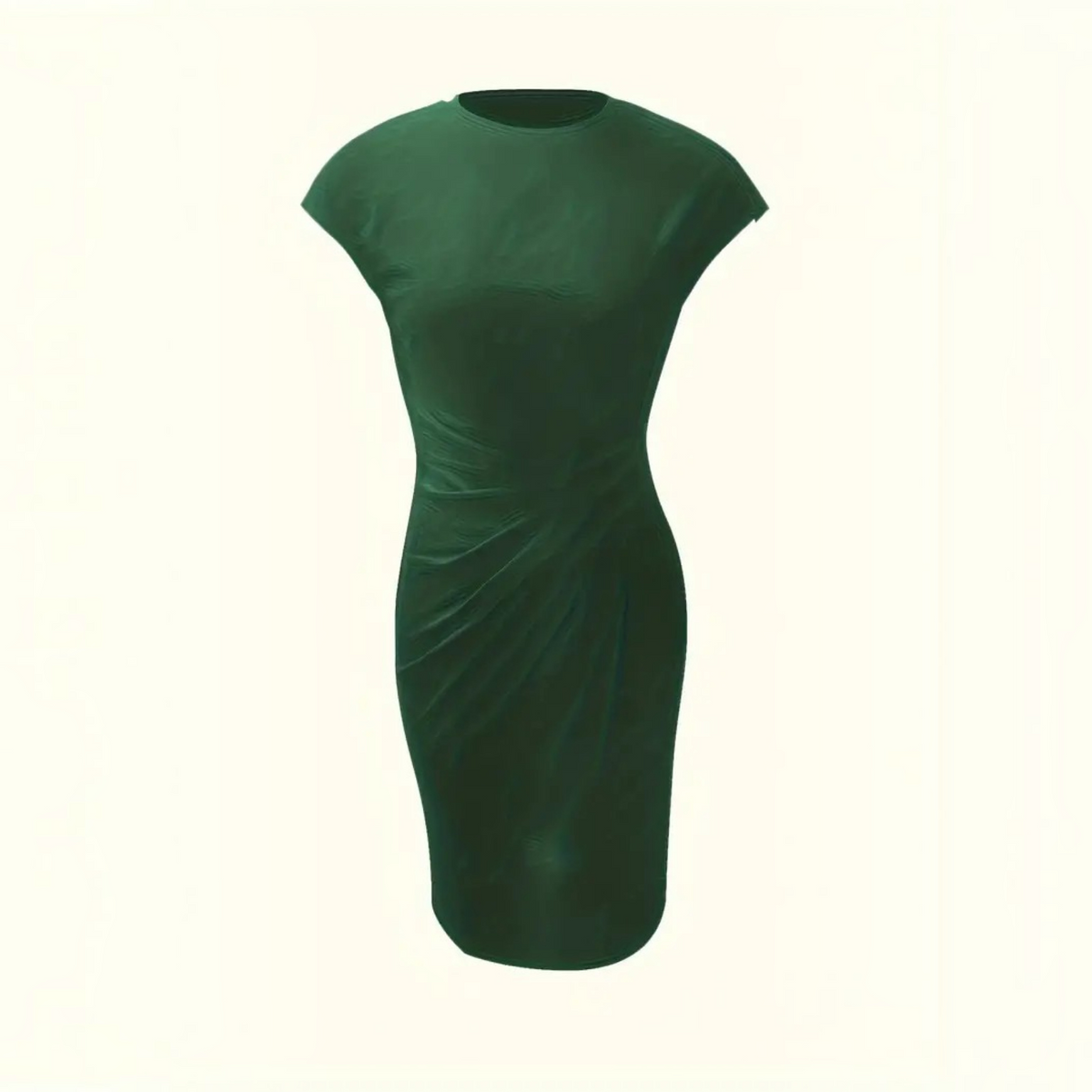 Womens Bodycon Dress with Stretch Knit Fabric and Short Sleeves, Contoured Silhouette