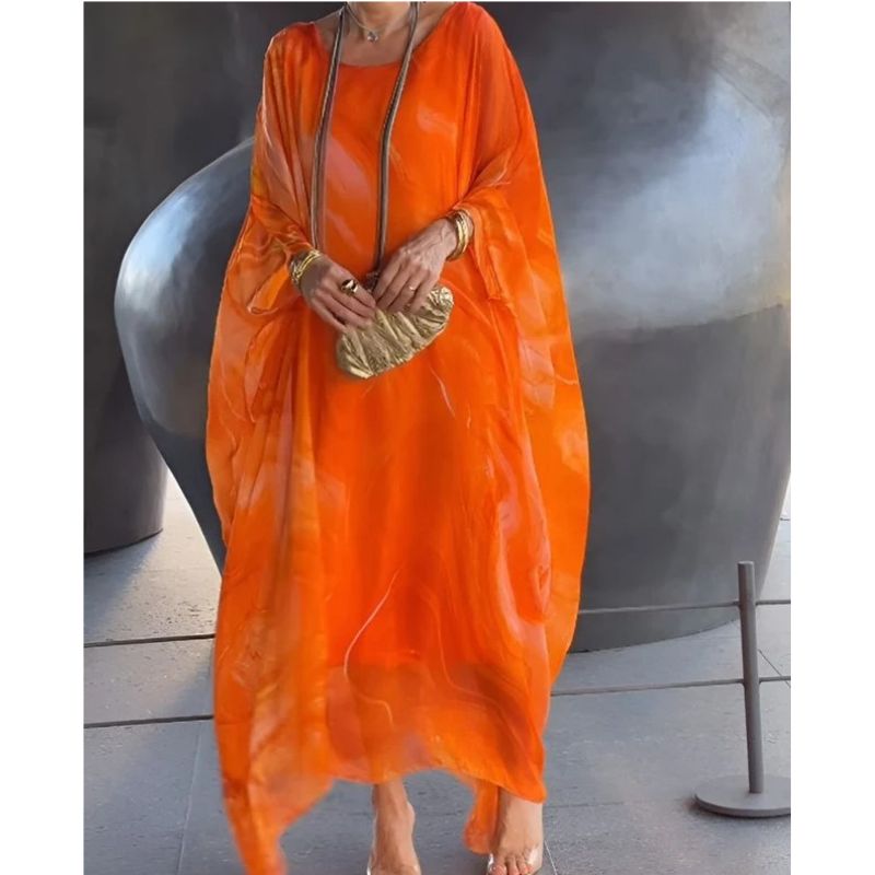 Flowing Dress with Flattering Drape and Tummy Coverage, Lightweight Fabric
