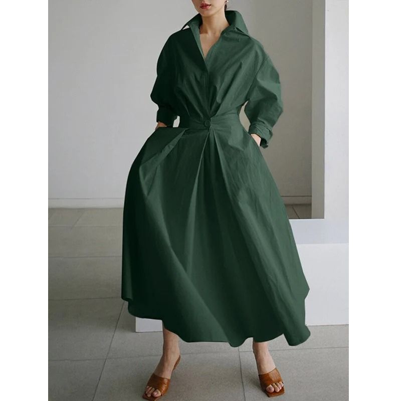 Lightweight Long Dress with Flowing Silhouette and Breathable Fabric